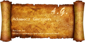Adamecz Gerzson névjegykártya